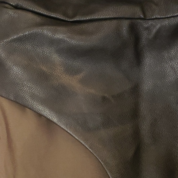 Guess Olive Green Leather Sleeve Dress - Picture 3 of 3